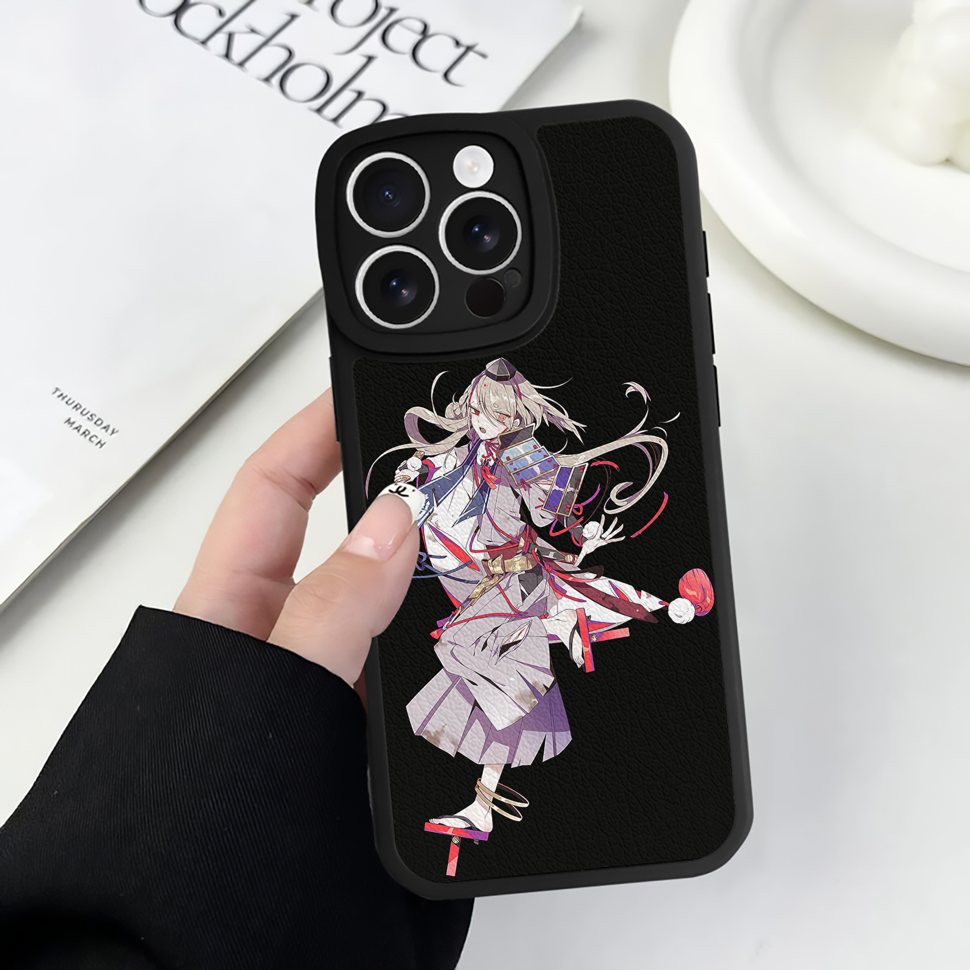 （画像用） 刀剣乱舞 Touken Ranbu 【iPhone 16シリーズ対応】シリコンスマホケース（レザー調） 材質：シリコン
